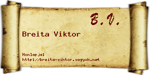 Breita Viktor névjegykártya